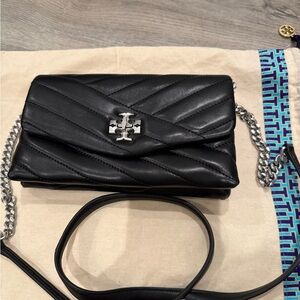 Tory Burch Black Quilted Leather Clutch